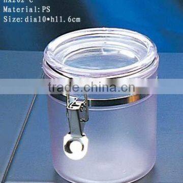 plastic round airtight canister