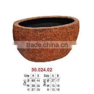 Rusty Stone Fiberglass light weight garden pot