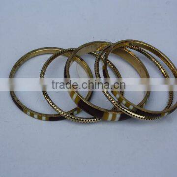 Brass and Resin Mosaic bracelets set of five pcs