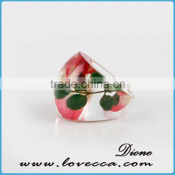 Botanical Resin Jewelry Rings , Handmade Rings with Real Flowers