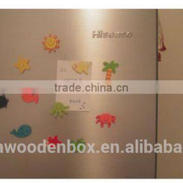 Hot Sell Wooden Fridge Cartoon Label Stickers With Magnet