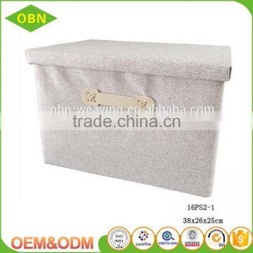China Custom Decorative Fabric Foldable Collapsible Kids Toy Small Storage Box With Lid photo-3