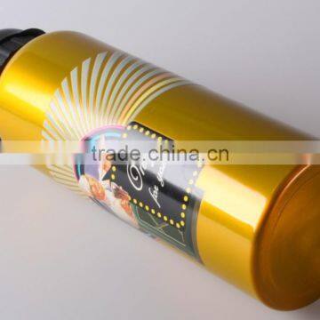 Gold Color Aluminum Water Bottle With Plastic Cap photo-2