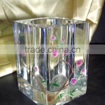 JINGYAGE Crystal Pen Holder for Office Desktop Gifts Souvenirs