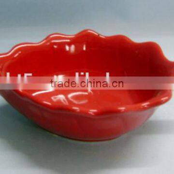 Ceramic Red Leaf Promotion Serving Tray