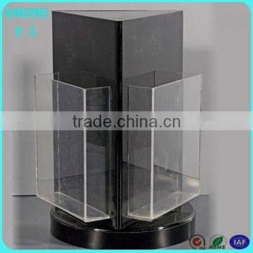2015 Hot Sale Rotating 3 Side Acrylic Brochure Holders and Displayers