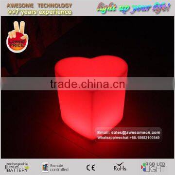 red heart shape multicolor led stool BS410