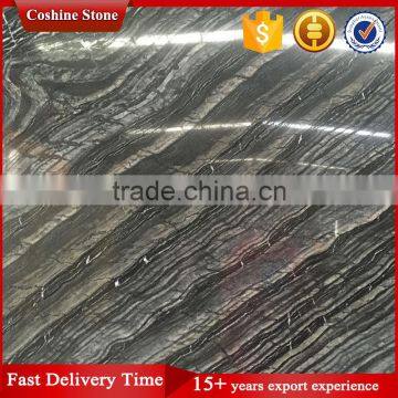 Black wooden vein marble, china polished tree black marble