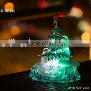 Clear Acrylic Crystal LED RBG Color Changing Penguin Table Home Ornaments photo-2
