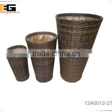 Round Shape PE Rattan With Liner Flower Planter photo-2