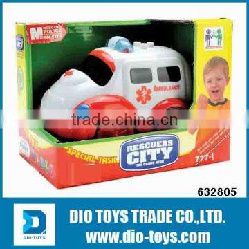 hotsale&new frictional ambulance car toy with voice&light