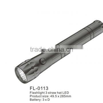 3 strawhat led aluminum flash light torch