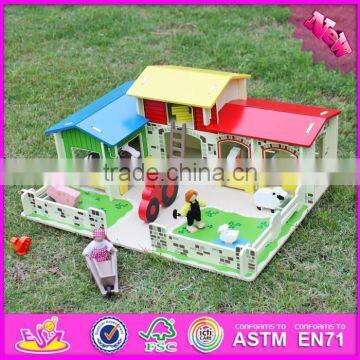 Top fashion kids wooden toy barns best sale children wooden toy barns W06A167-S