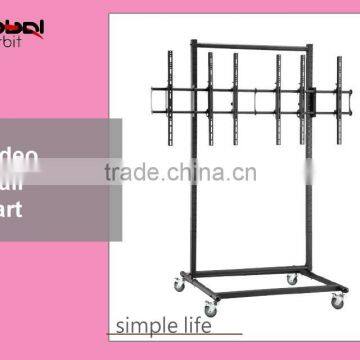 Perdurable Adjustable Mobile Display LCD TV Floor Stand With Wheels photo-3
