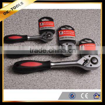 ratchet handle, 72T, curved handle with pear-type handle, 40cr+crmo material, PP+TRP handle, good quality ratchet handle