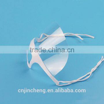 Widely Used in Hotel and Restaurant White Holder Transparent Clear Plastic Sanitary Face Mask for Food Service photo-4