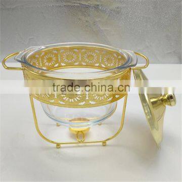 4L Wholsale Restaurant Hotel Supplies Chafing Dish, Gold Glass Buffet Stove photo-3