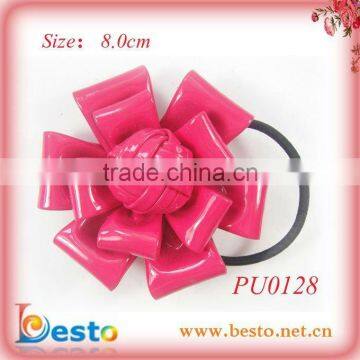 Christmas Fashion pink leather hair flower for adult