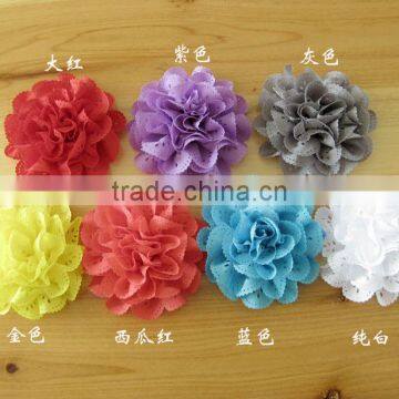 Fabric Flower With Rhinestone in Center for Kids Hair Accessories photo-2