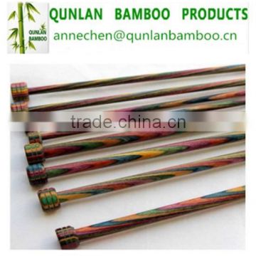 Chinese whoelsale bamboo colorful Single pointed knitting needle for knitting