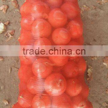Knitted plastic circular mesh bag for fruits