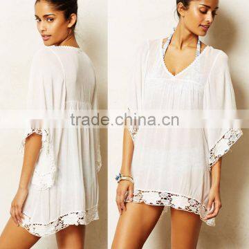 New Women Bathing Suit Sexy Chiffon Lace Crochet Bikini Swimwear Cover Up Beach Dress