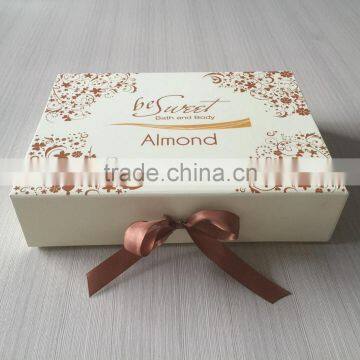 Printing ribbon foldable paper box with custom logo