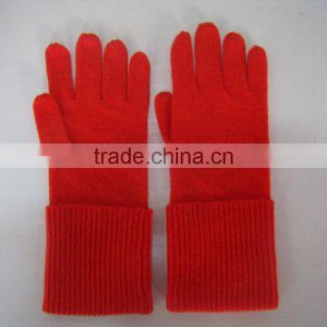 100% pure ruffle long Cashmere Gloves for men women