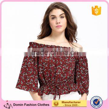 Domin Fashion Latest Printing off Shoulder Top