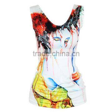 Wholesale Custom Cheapest Polyester Microfiber Sublimation Tank Top