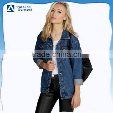 oversized plain boyfriend denim jacket women stylish