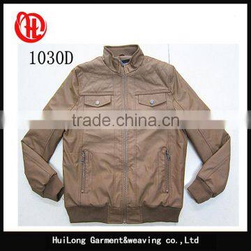 Simple Design Stock Mens pu Leather Coat Jacket photo-4