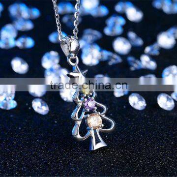 Factory Price Crystal Pendant 925 Sterling Silver Christmas Tree Pendant for Christmas Gift photo-3