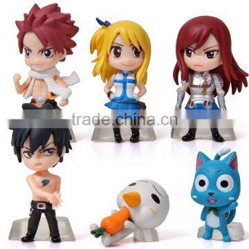 wholesale fairy tail figure toy cartoon Anime souvenirs PVC keychain for children gifts