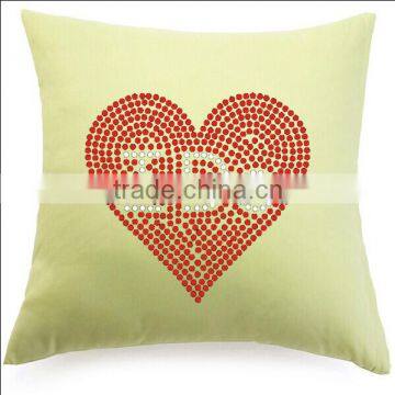 Colorful Love Heart Rhinestone Heat Transfer On Pillow Case photo-3