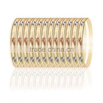 Laser Cut Artificial 6 MM Tri Color Plated Veni Bangles