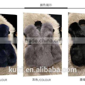 High Quality Hot Sales Type Fur 100% Real Fox Fur Short Vest Jacket Gilet Waistcoat Coat Fashion Warm Ladies photo-6