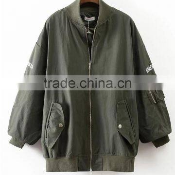 Runwaylover EY1012C 2016 Popular Letter Printed Baseball Uniform Women Coats Bomber Jacket photo-2