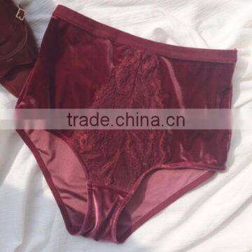Runwaylover 5385 Hot Sale Ladie Sexy Velvet Bra and High Waist Sexy Panty Set photo-3