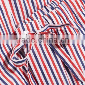 Custom 2017 Striped Cotton Pajama Set Wholesale Women Nightwear Sleepwear Ladies Nightwear Pajama Sets photo-4