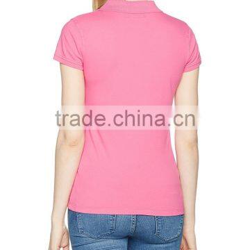 Women's Short Sleeve Pima Cotton Three-button Placket Guangzhou Polo Shirt Wholesale photo-4