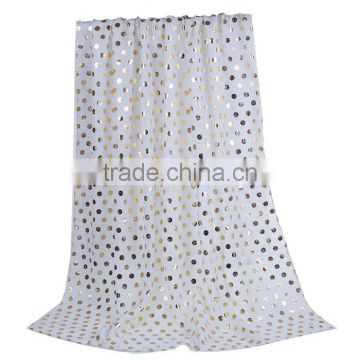 Cotton Polyester Blend Scarves & Wraps Rectangle White Golden Dot Fashion Scarf 2017