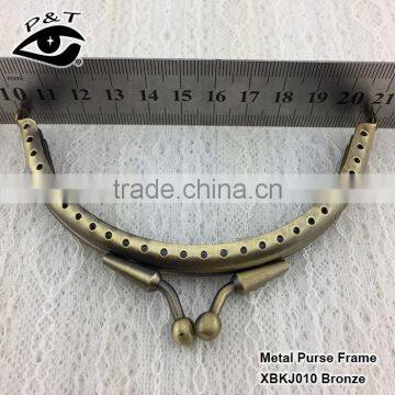 11CM Half Round Shape Bronze Color With Holes Metal Purse Frames for Handbags photo-3