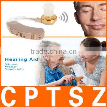 Behind Ear Sound Amplifier Digital Hearing Aid With Earplugs Volume Adjustable Audiphone Mini Brown photo-6