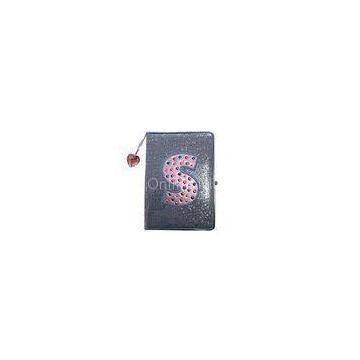 Sequin special Hard Cover Notebooks with Rhinestones Ribbon Divider / Black notebook