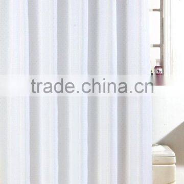 White polyester hotel shower curtain