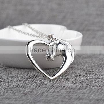 Horse Heart Horse's Head Pendant Necklace Mares Necklace Silver Horse Heart in Love Charm photo-5