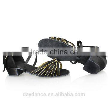 Girls Low Heel Colorful Satin Latin Ballroom Dance Shoes photo-3