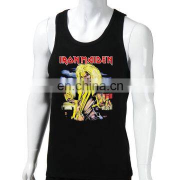 Iron Maiden printed tank top,custom men's tank top