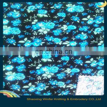 30S polyester spandex single jersey knitting fabric digital printed for garment